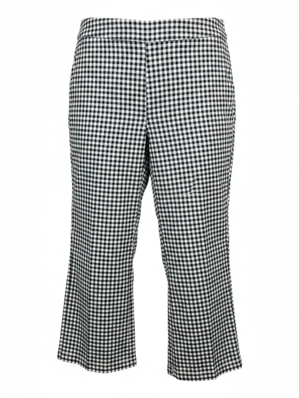 Ladies Sz Large Black & White Gingham Capris